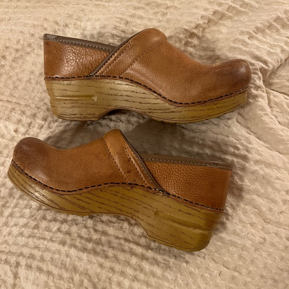 Brown Leather Dansko Clogs